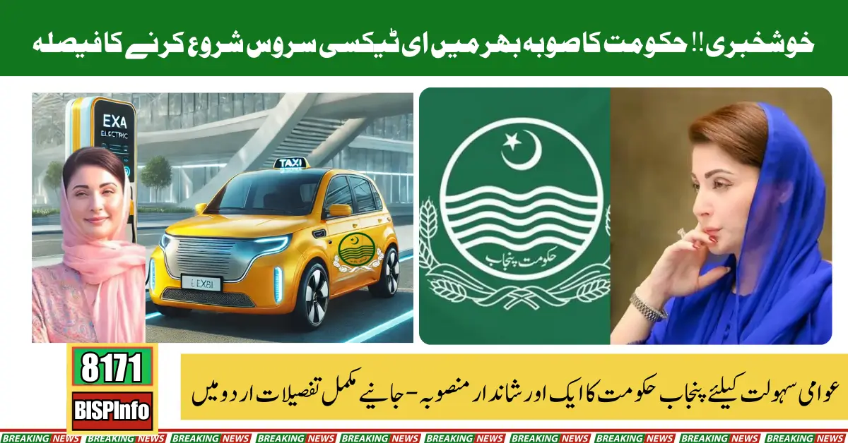 CM Punjab E-Taxi Service Introduces for Public Convenience