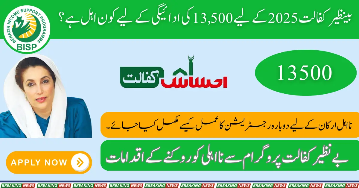 Benazir Kafaalat 2025 Eligibility for 13,500 Payment & How to Check via 8171